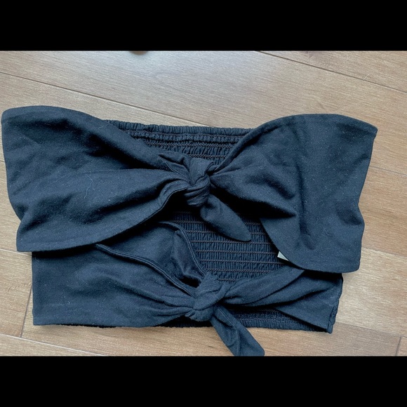 Aritzia Wilfred Daveny Tube Top Tie Front blouse sz M - Picture 3 of 4